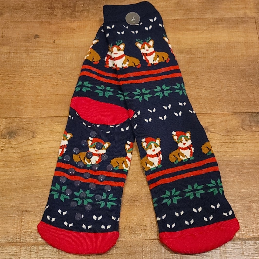 Corgi Fair Isle Holiday Socks